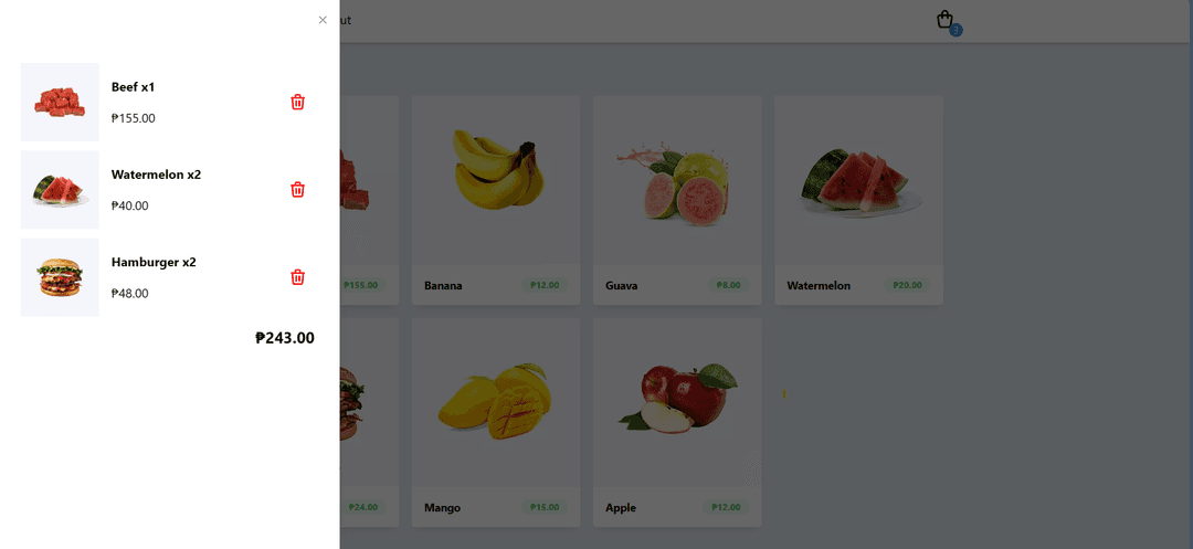 An image of the Advance Shopping Cart project.